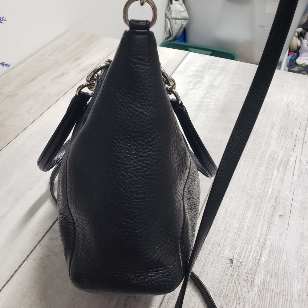 Coach F36675 Pebble Leather Kelsey Satchel Handbag Black with Silver Hardware - Picture 16 of 16